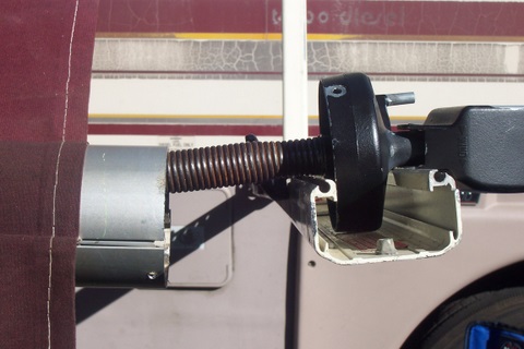 Here's how to support the awning tube while you're working.