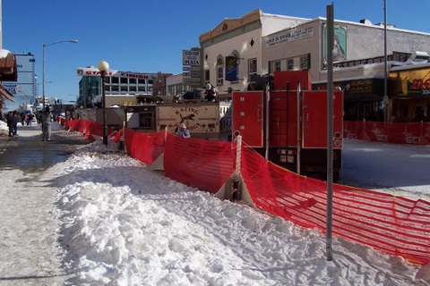 100_4408 The main street all set up for the dog sled race.