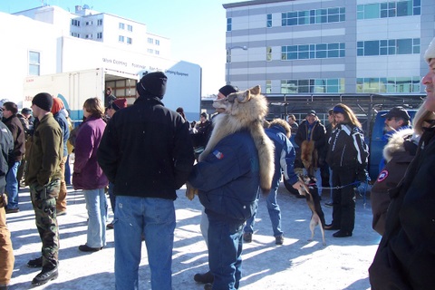 100_4414 Here's a guy with a full wolf head hat. Whew, really? Yes, really.