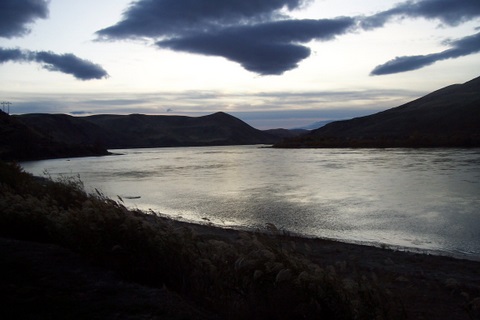 The river at dusk.