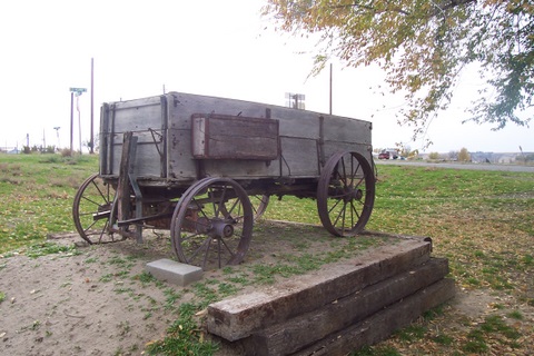 A one hundred and fifty year old wagon, brought by a pioneer.