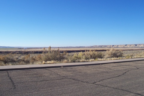 A shot of the countryside. Most desert like.