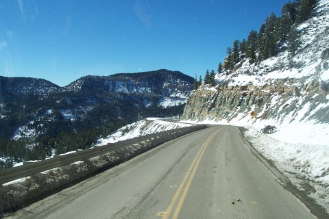 A couple hours later, heading into the hills.