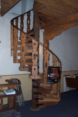 A neat spiral staircase.