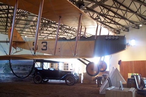 A plane used during the campaign, and the commanding Generals touring car.