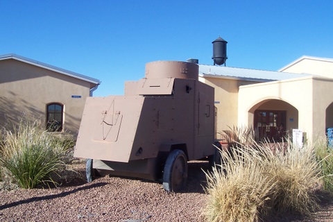 An armored car, which turned out to be a precursor to the tank.