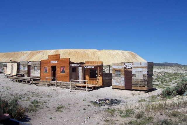 Our destination. A pretend ghost town. Had a working bathroom though.